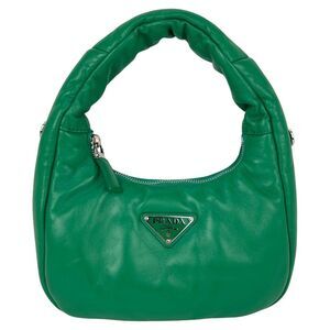 Prada Soft Nappa Leather Mini Padded Green Hand Bag